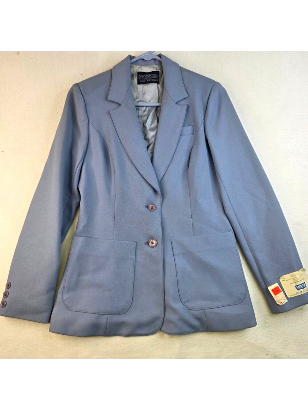 Vintage 70s Levis Single Breasted Blazer 8 Light Blue Minimalist Old Money USA